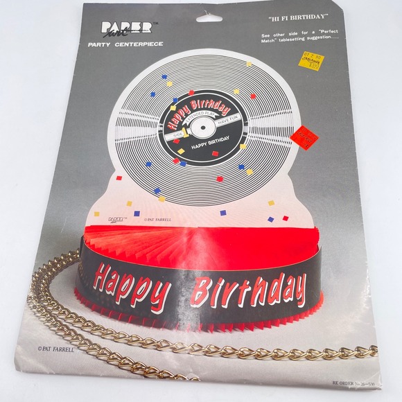 Paper Art Co. Other - Vintage 1989 Paper Art Co Vinyl Record Honeycomb Birthday Party Centerpiece NEW